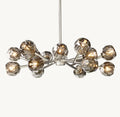 Heritage Boule De Cristal Smoke Glass Round Chandelier – 36" Polished Nickel — view 1
