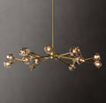 Heritage Boule De Cristal Smoke Glass Round Chandelier – 60" Lacquered Burnished Brass — view 1