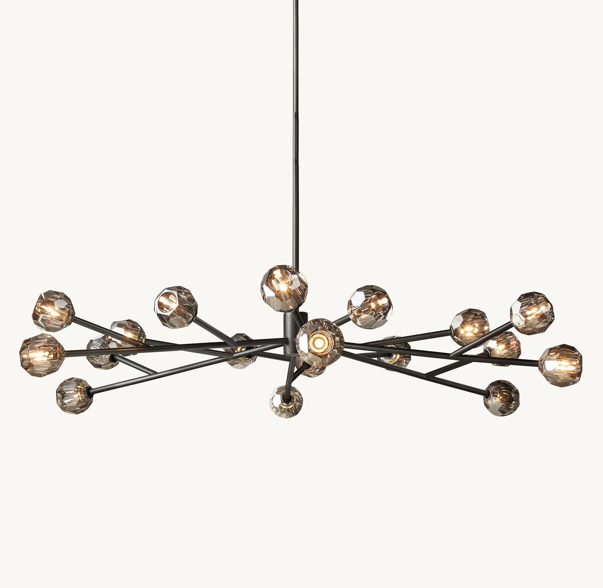 Heritage Boule De Cristal Smoke Glass Round Chandelier – 72" Bronze — view 1