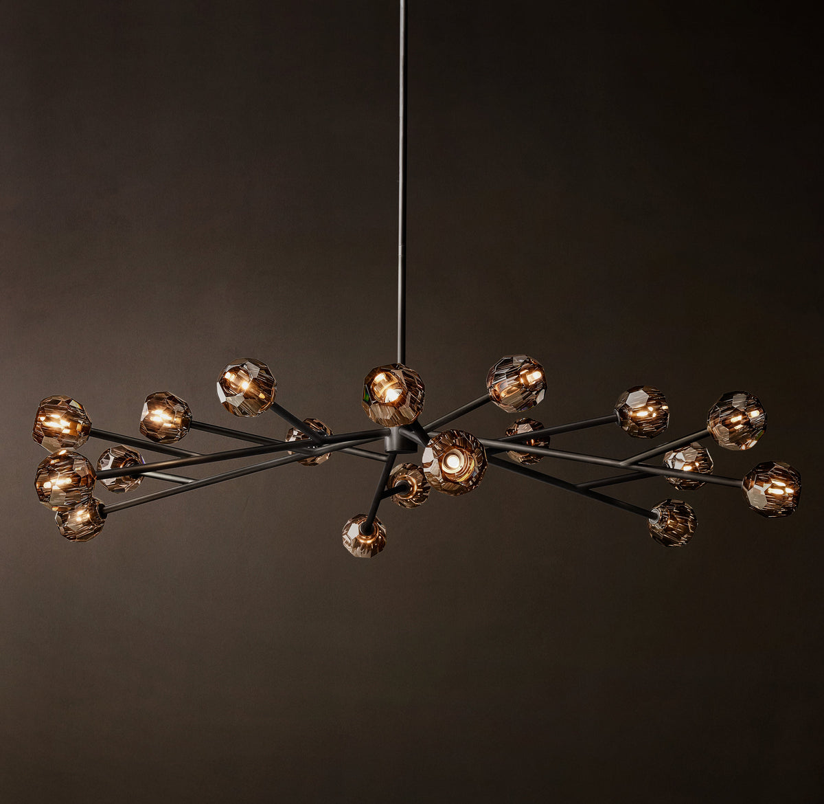 Heritage Boule De Cristal Smoke Glass Round Chandelier – 72" Bronze — view 2