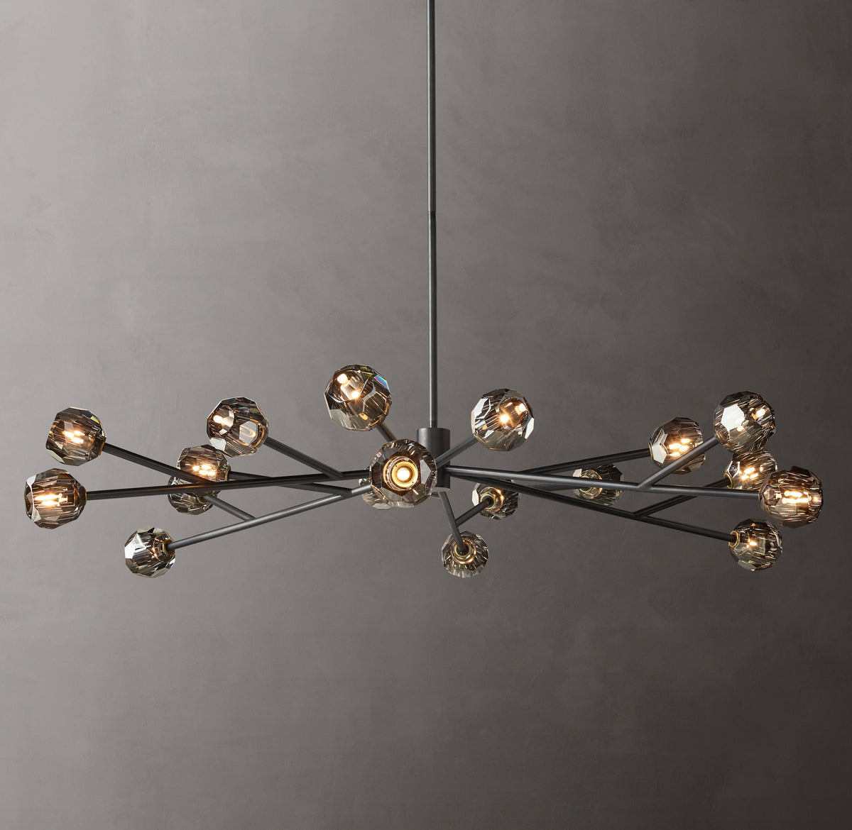 Heritage Boule De Cristal Smoke Glass Round Chandelier – 72" Bronze — view 3