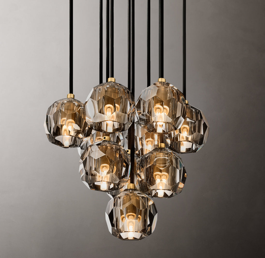 Heritage Boule De Cristal Smoke Glass Round Cluster Chandelier — view 3