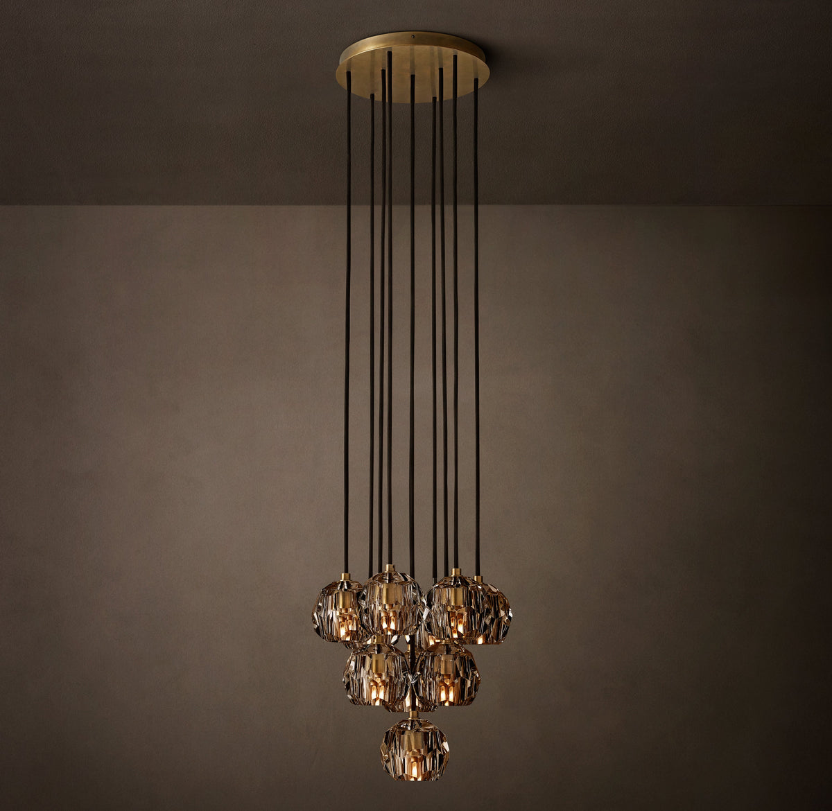 Heritage Boule De Cristal Smoke Glass Round Cluster Chandelier — view 4