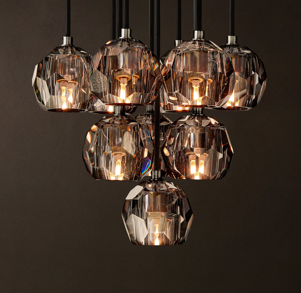 Heritage Boule De Cristal Smoke Glass Round Cluster Chandelier — view 4