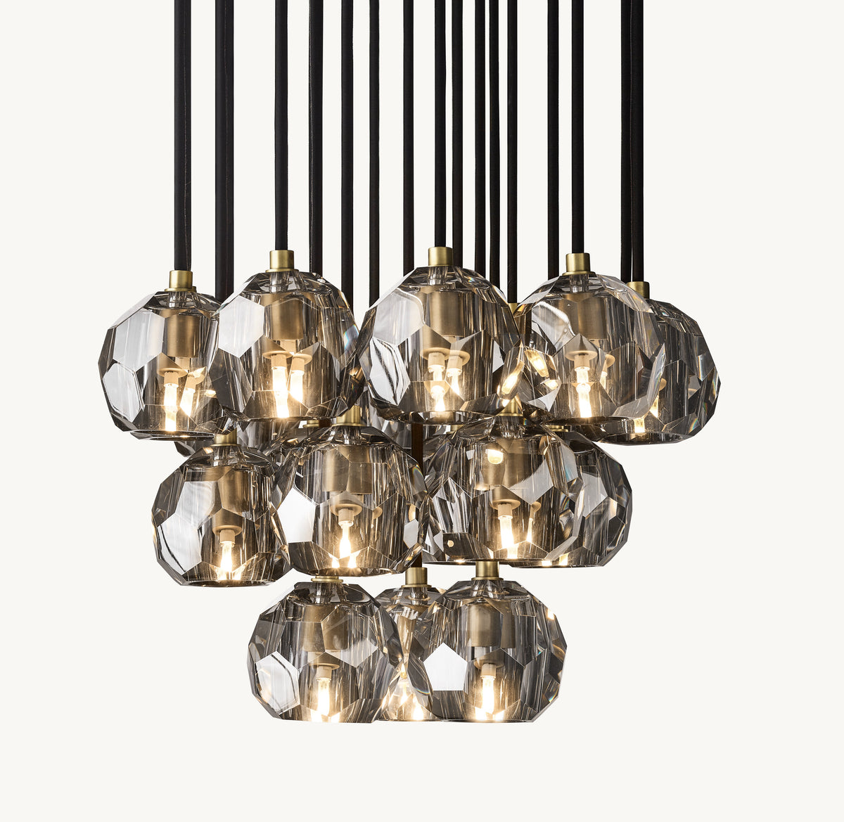 Heritage Boule De Cristal Smoke Glass Round Cluster Chandelier — view 2