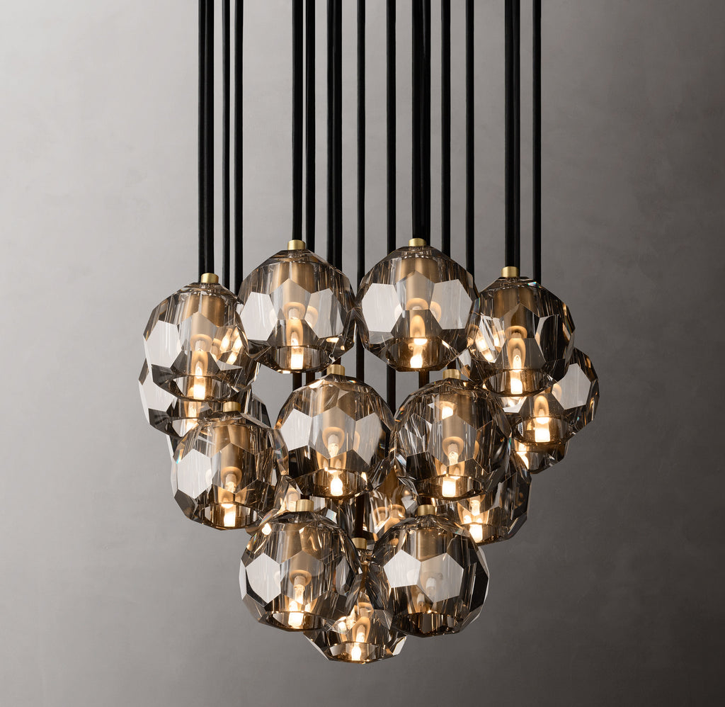 Heritage Boule De Cristal Smoke Glass Round Cluster Chandelier — view 3