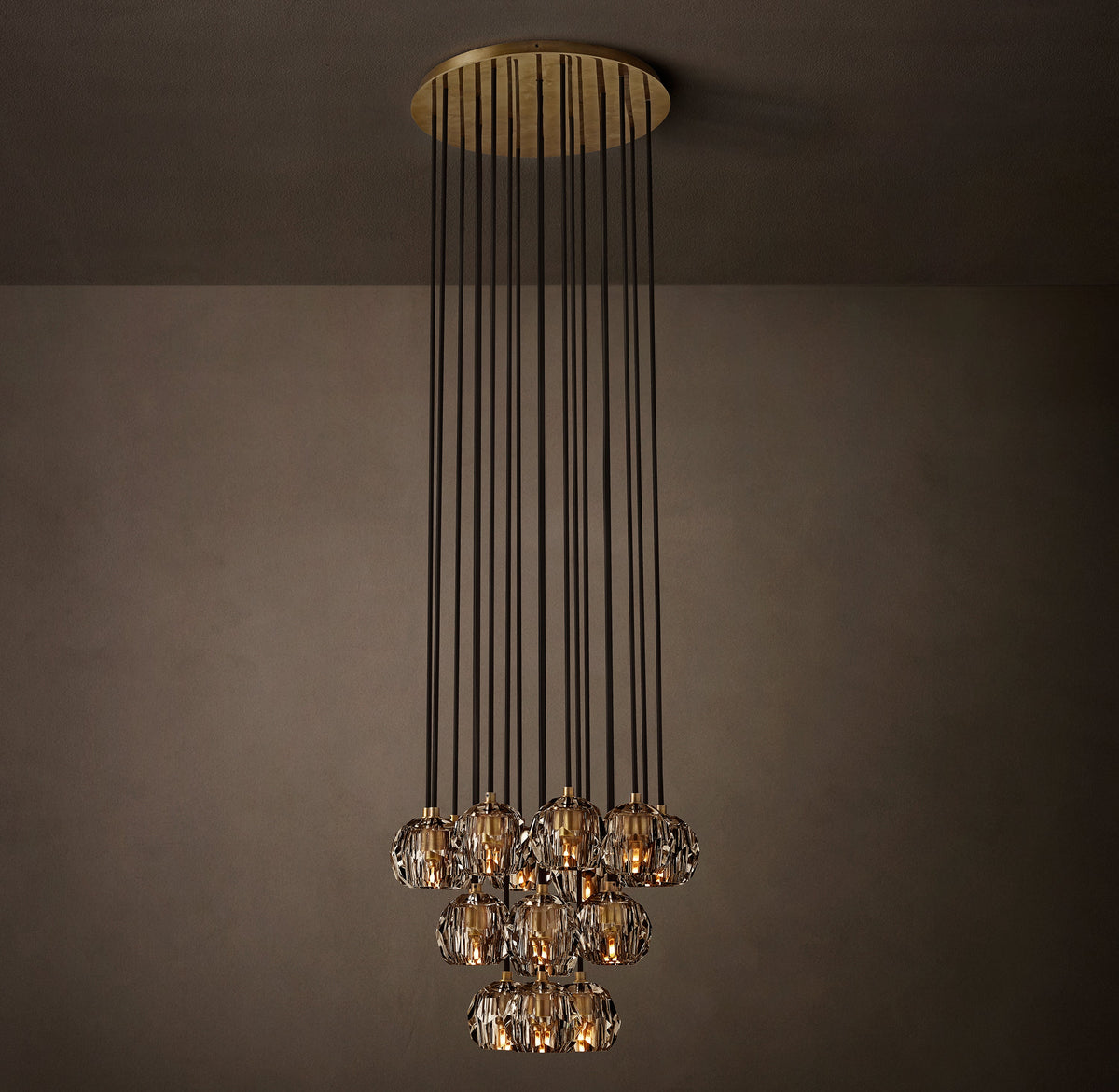 Heritage Boule De Cristal Smoke Glass Round Cluster Chandelier — view 4