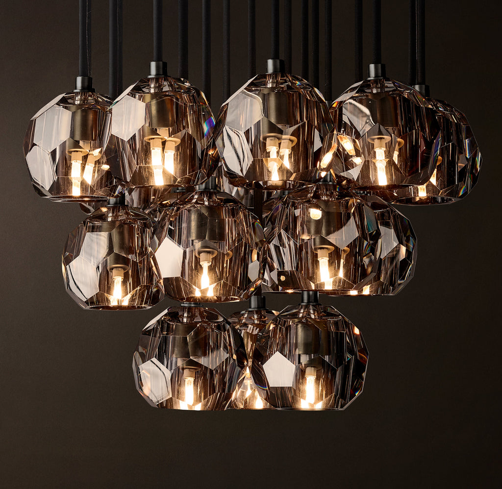 Heritage Boule De Cristal Smoke Glass Round Cluster Chandelier — view 2