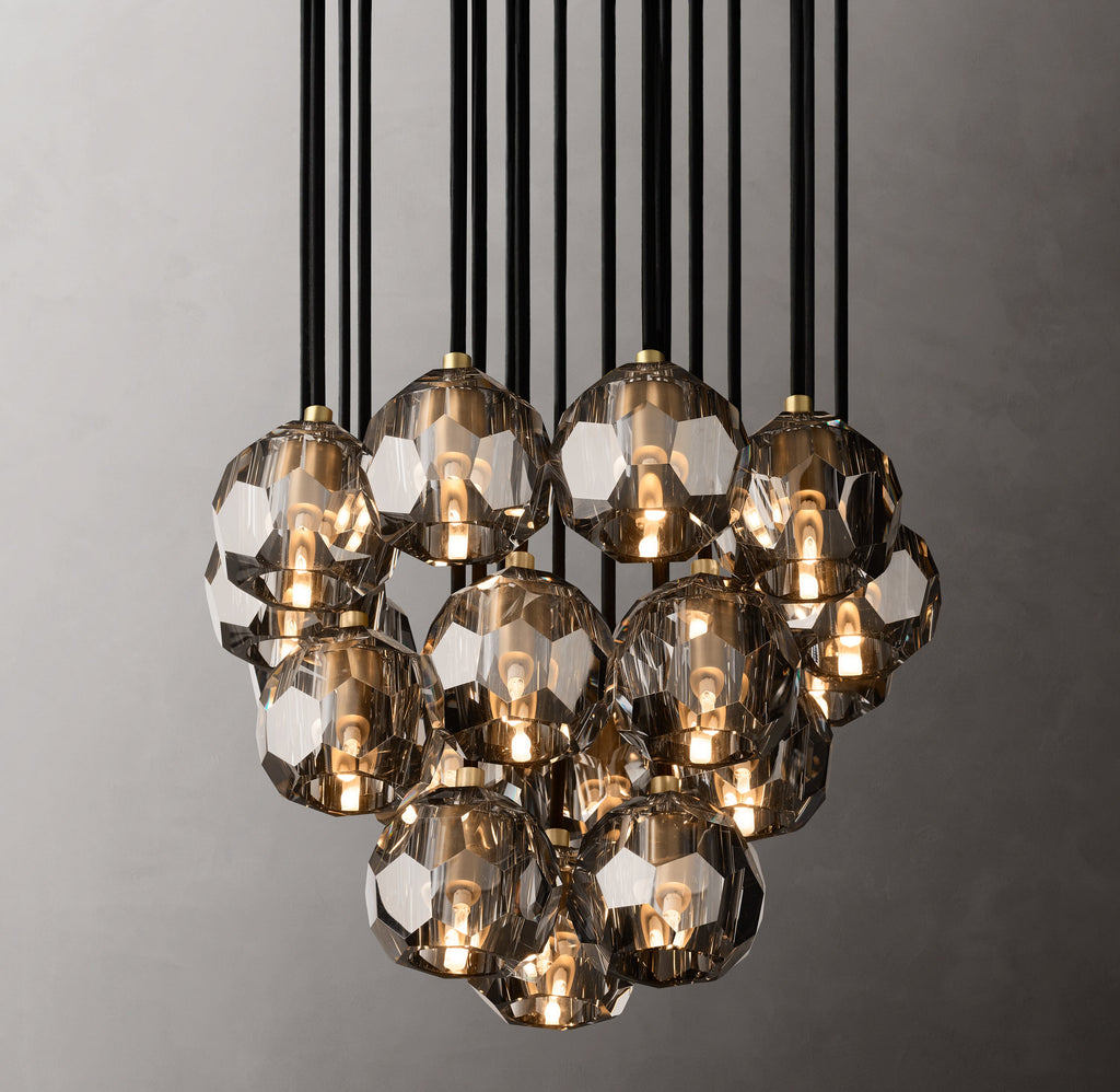 Heritage Boule De Cristal Smoke Glass Round Cluster Chandelier — view 3