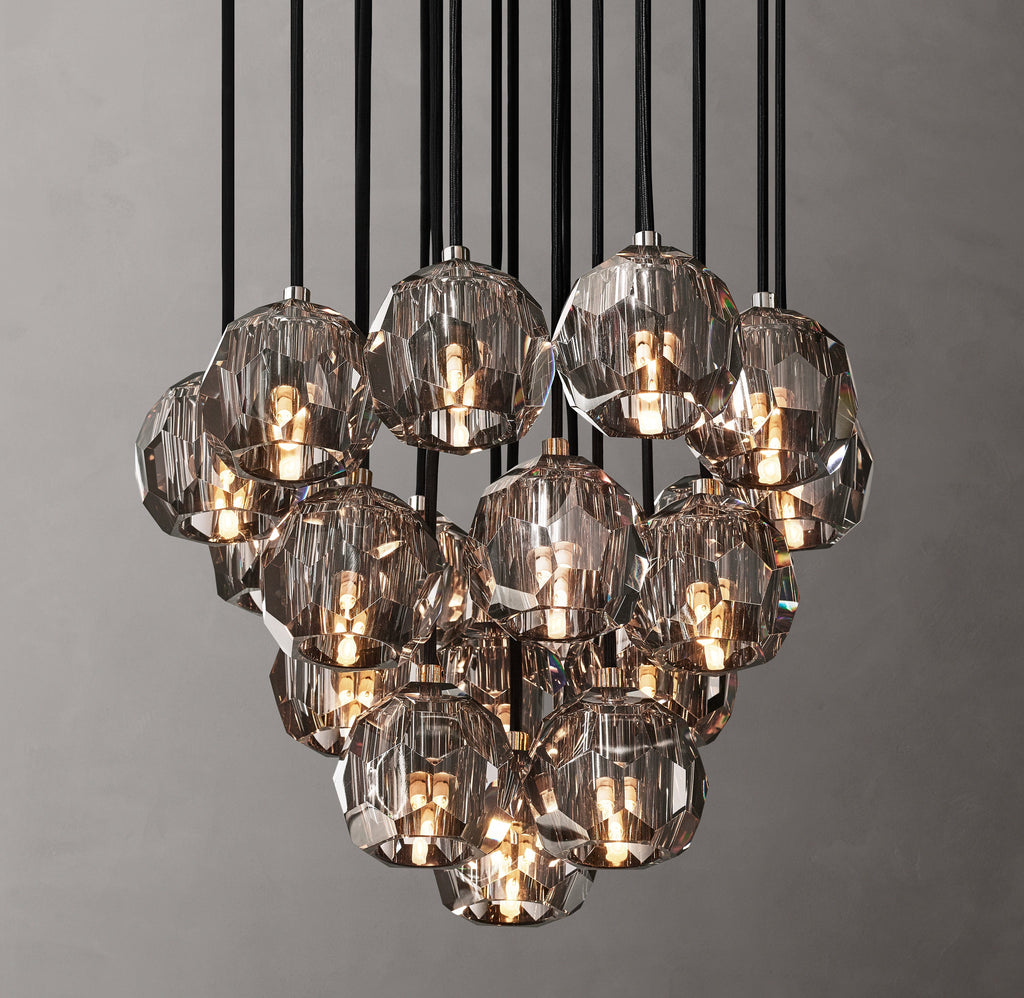 Heritage Boule De Cristal Smoke Glass Round Cluster Chandelier — view 3