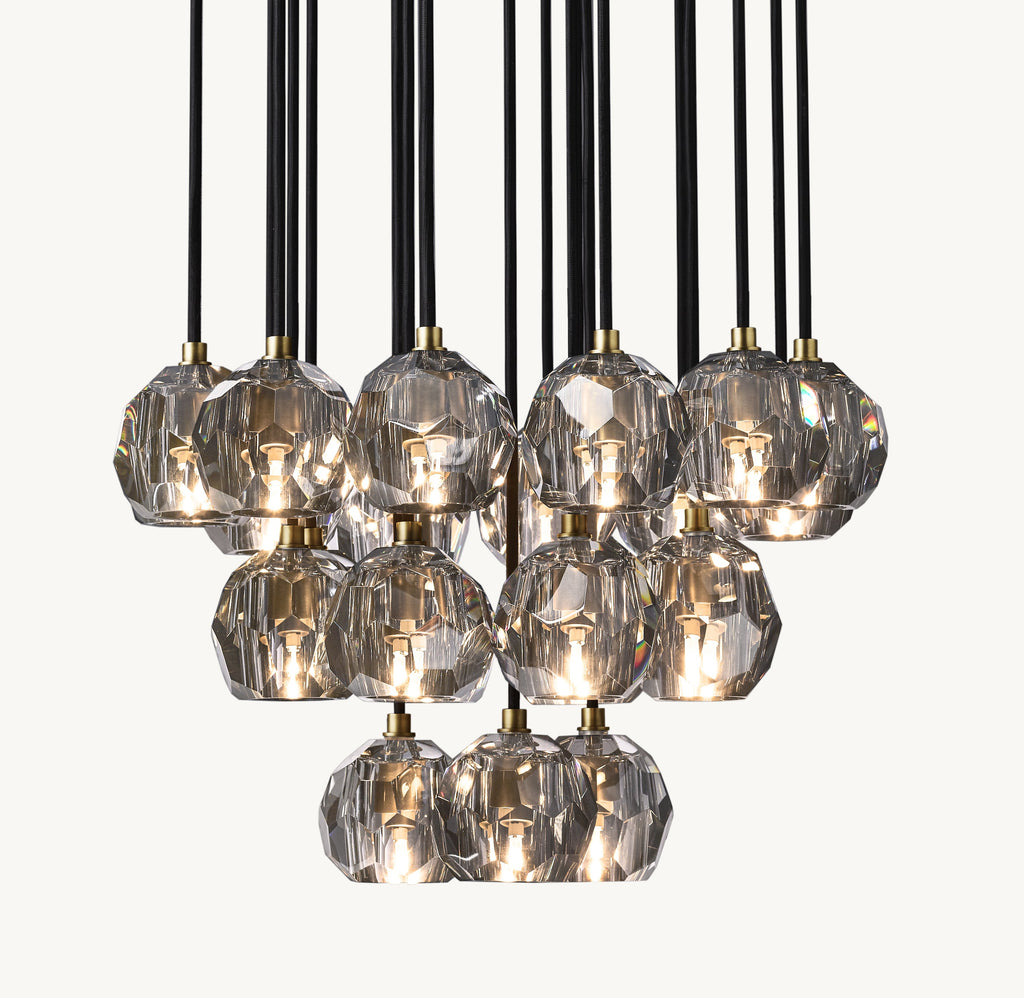 Heritage Boule De Cristal Smoke Glass Round Cluster Chandelier — view 2