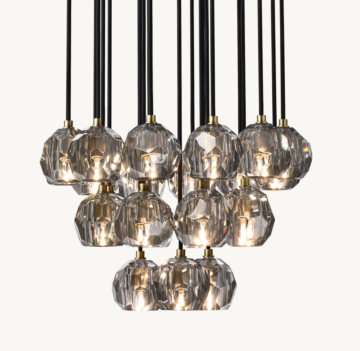Heritage Boule De Cristal Smoke Glass Round Cluster Chandelier — view 2