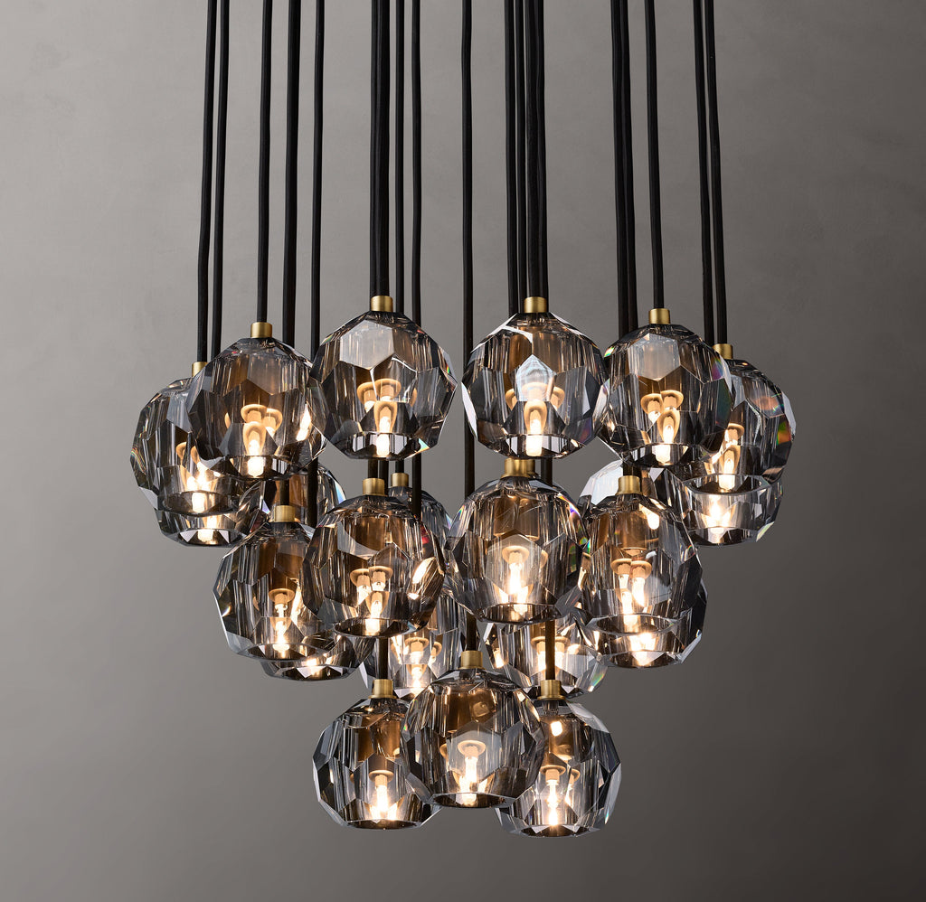 Heritage Boule De Cristal Smoke Glass Round Cluster Chandelier — view 3