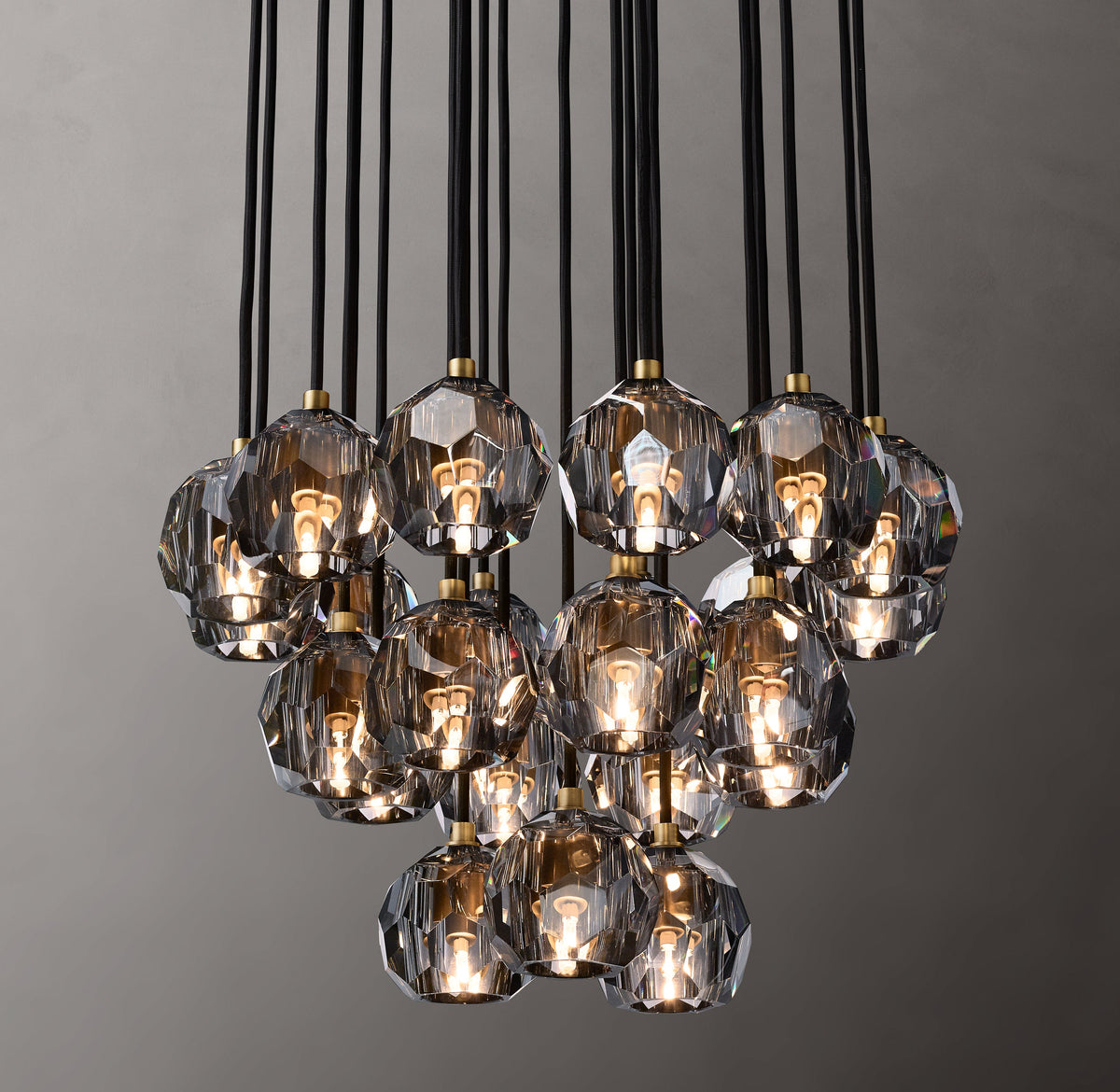 Heritage Boule De Cristal Smoke Glass Round Cluster Chandelier — view 3