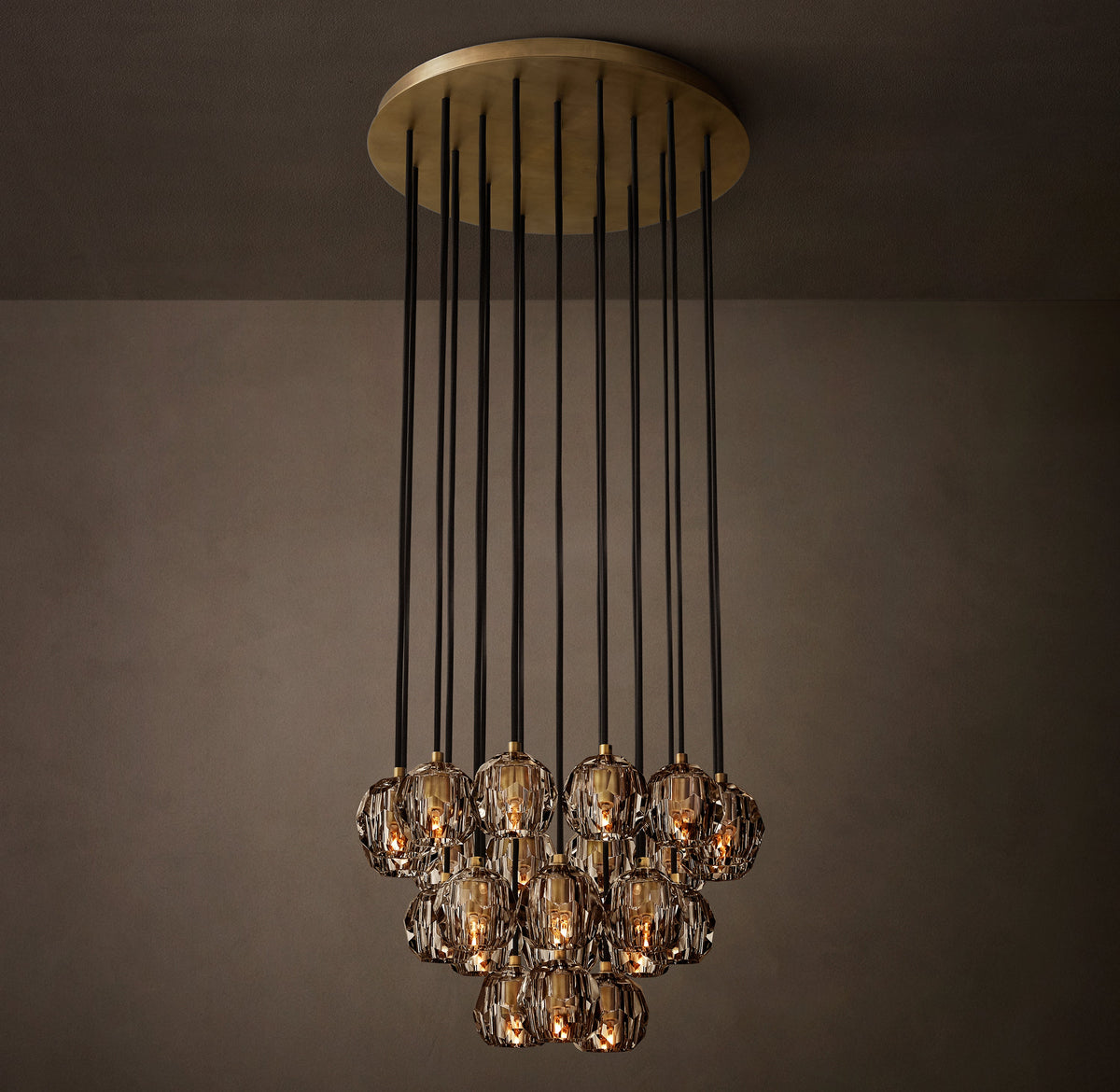 Heritage Boule De Cristal Smoke Glass Round Cluster Chandelier — view 4