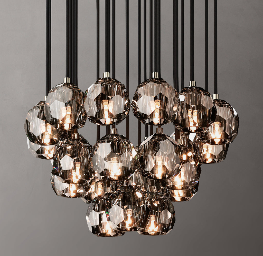 Heritage Boule De Cristal Smoke Glass Round Cluster Chandelier — view 3