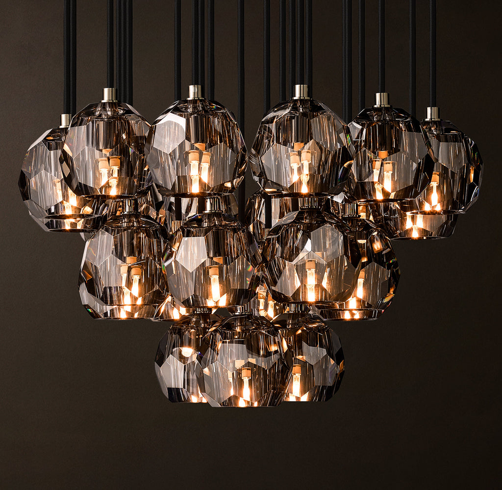 Heritage Boule De Cristal Smoke Glass Round Cluster Chandelier — view 4