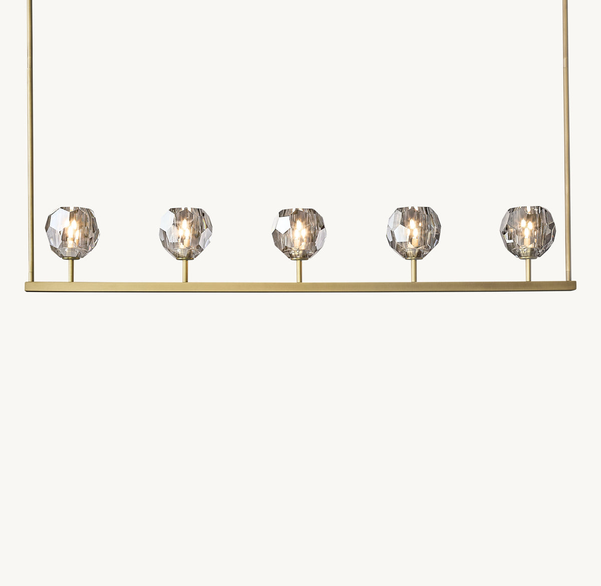 Heritage Boule De Cristal Smoke Glass Linear Chandelier — view 2