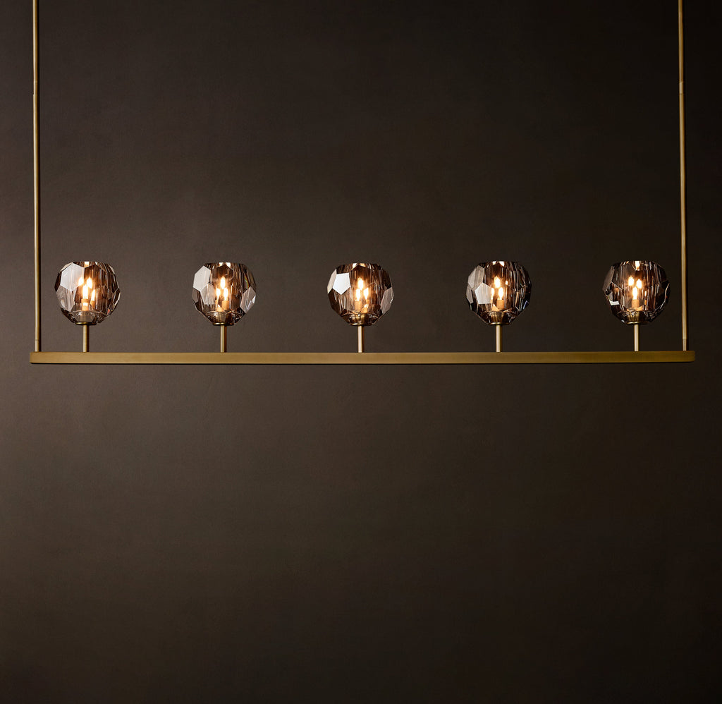 Heritage Boule De Cristal Smoke Glass Linear Chandelier — view 3