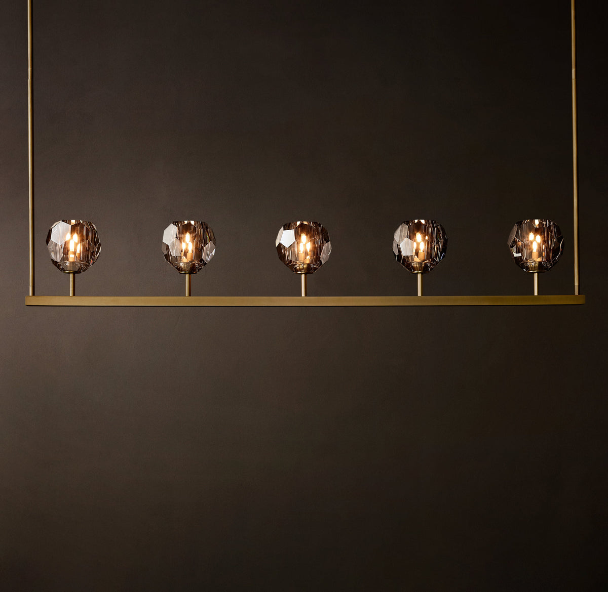 Heritage Boule De Cristal Smoke Glass Linear Chandelier — view 3