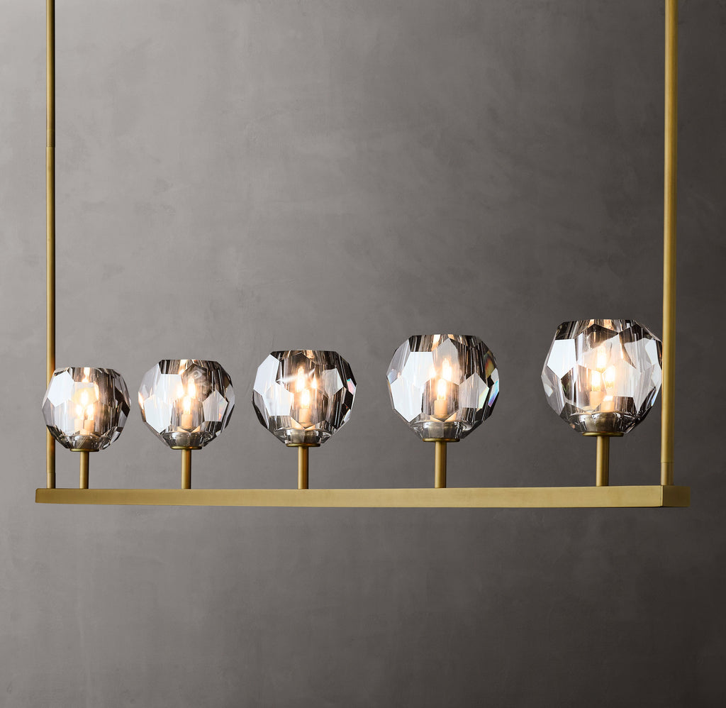 Heritage Boule De Cristal Smoke Glass Linear Chandelier — view 4