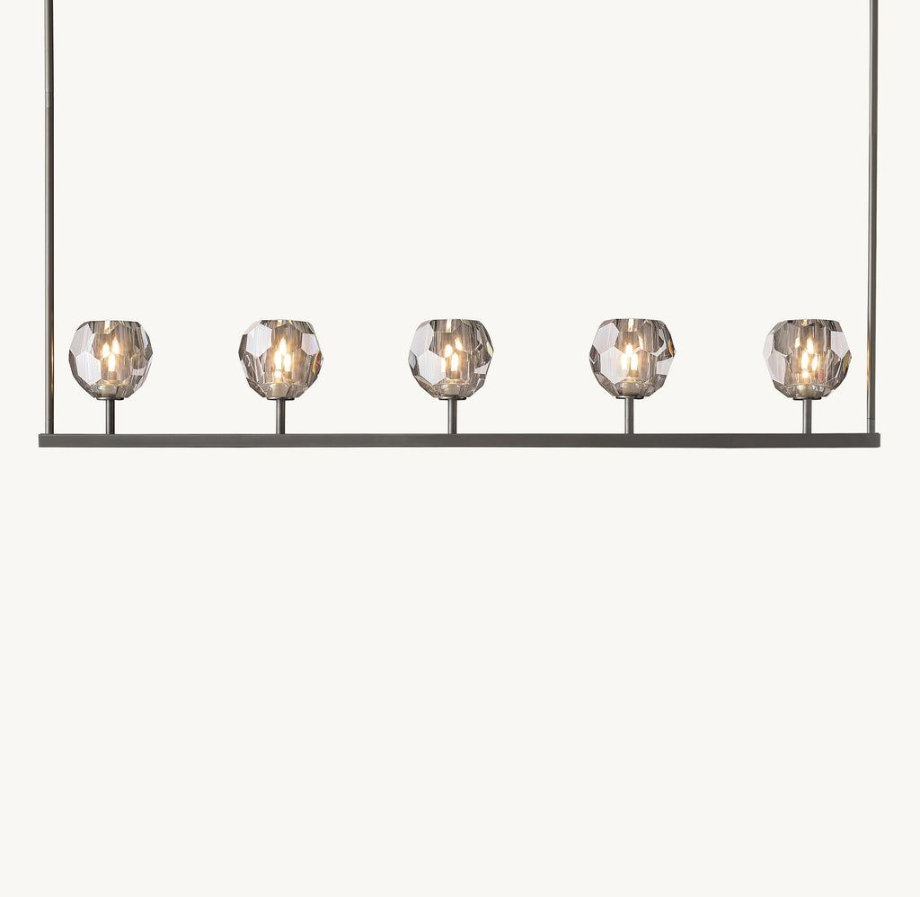 Heritage Boule De Cristal Smoke Glass Linear Chandelier — view 1