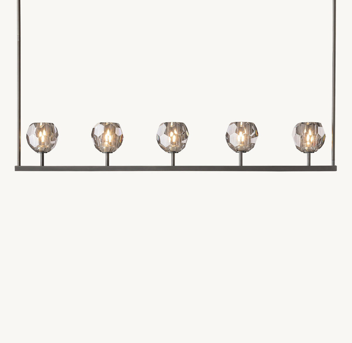 Heritage Boule De Cristal Smoke Glass Linear Chandelier — view 1