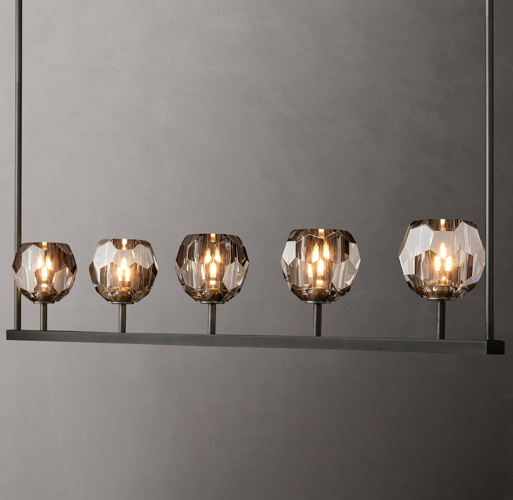 Heritage Boule De Cristal Smoke Glass Linear Chandelier — view 3