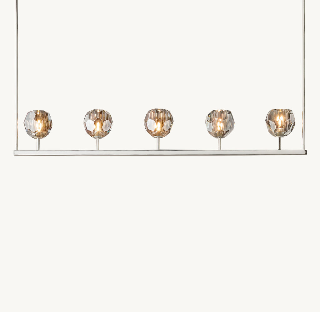 Heritage Boule De Cristal Smoke Glass Linear Chandelier — view 1