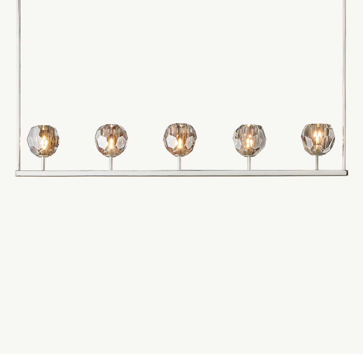 Heritage Boule De Cristal Smoke Glass Linear Chandelier — view 1