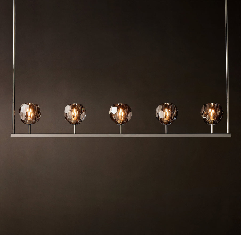 Heritage Boule De Cristal Smoke Glass Linear Chandelier — view 2