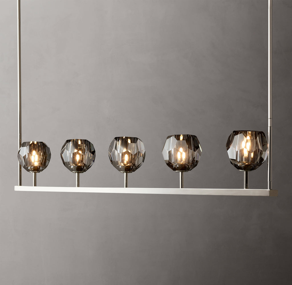 Heritage Boule De Cristal Smoke Glass Linear Chandelier — view 3