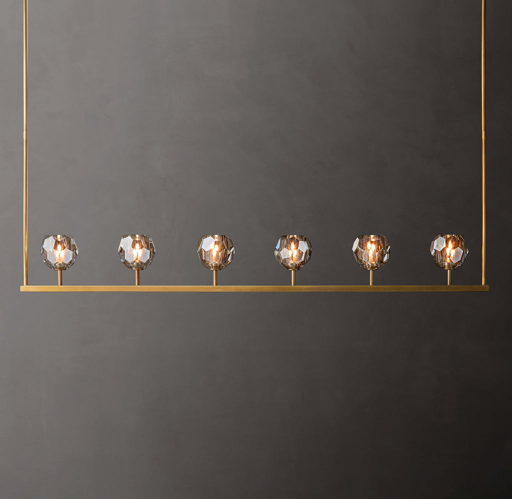 Heritage Boule De Cristal Smoke Glass Linear Chandelier — view 1