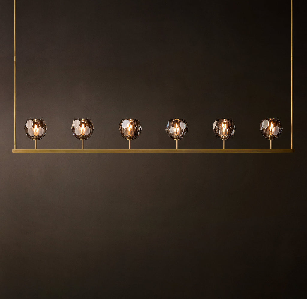 Heritage Boule De Cristal Smoke Glass Linear Chandelier — view 3