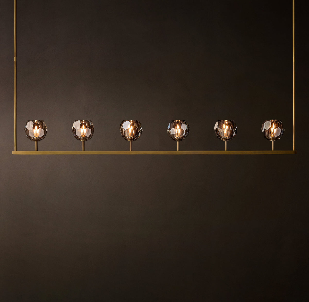 Heritage Boule De Cristal Smoke Glass Linear Chandelier — view 3
