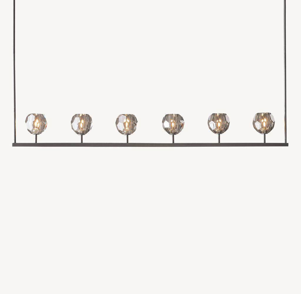 Heritage Boule De Cristal Smoke Glass Linear Chandelier — view 1