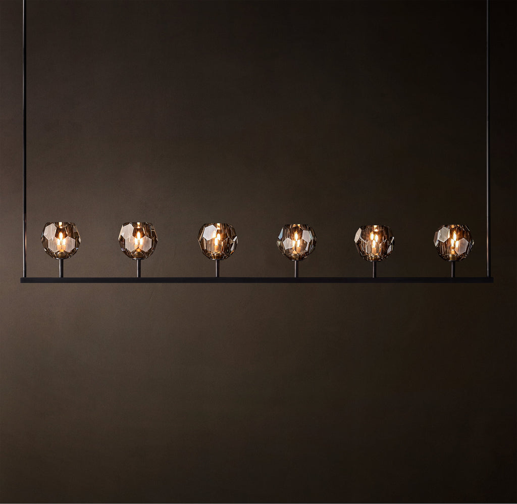 Heritage Boule De Cristal Smoke Glass Linear Chandelier — view 2