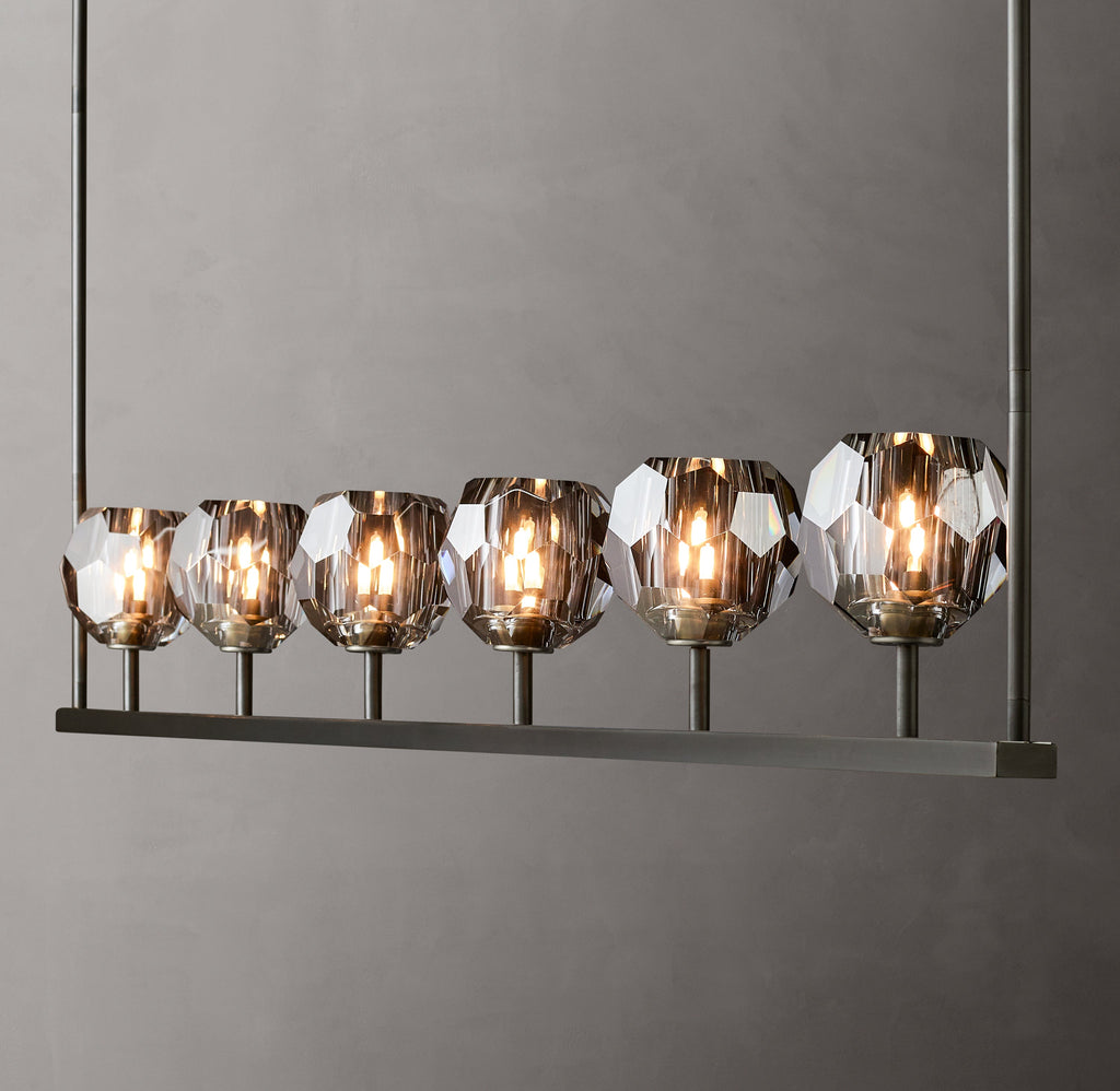 Heritage Boule De Cristal Smoke Glass Linear Chandelier — view 3