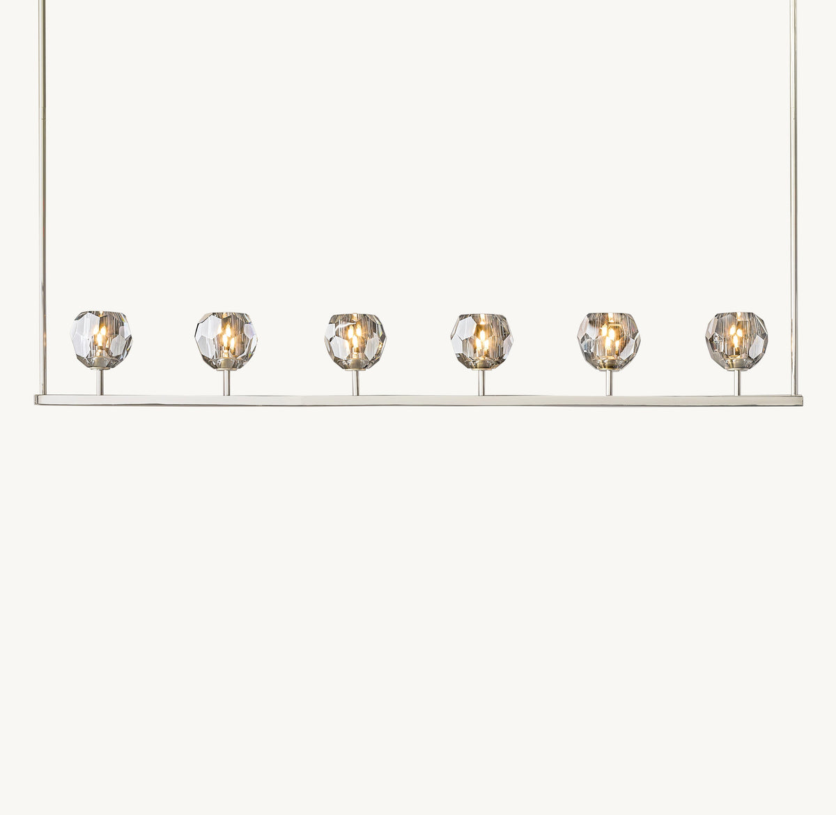 Heritage Boule De Cristal Smoke Glass Linear Chandelier — view 1