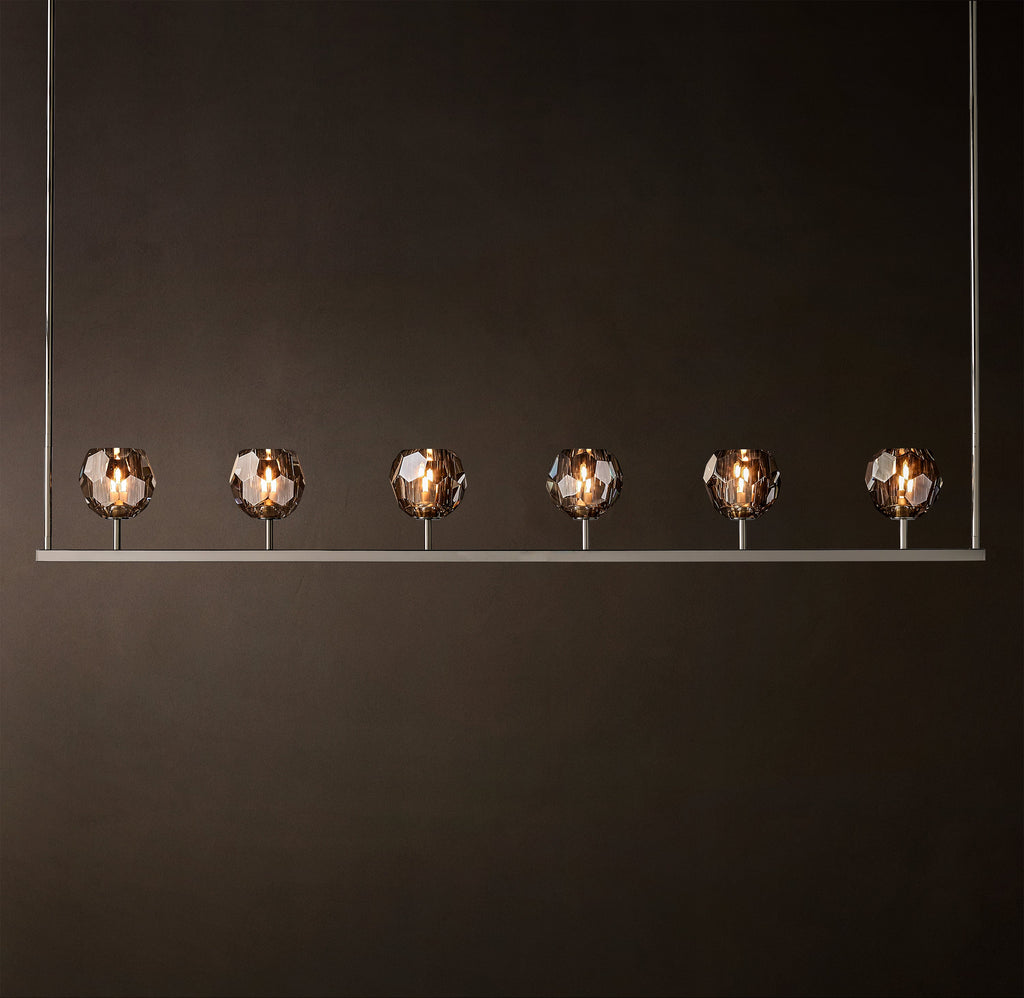 Heritage Boule De Cristal Smoke Glass Linear Chandelier — view 2