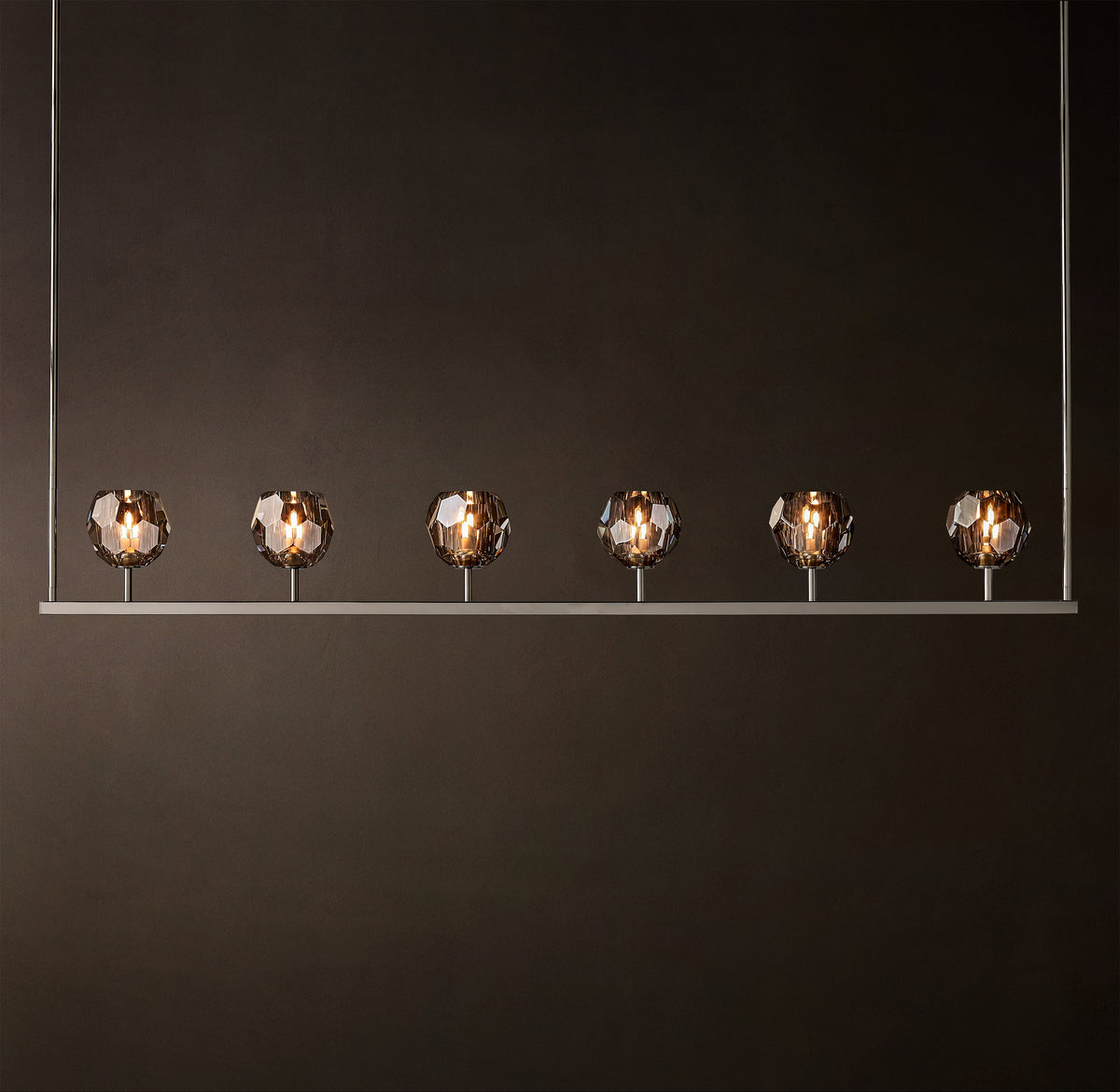 Heritage Boule De Cristal Smoke Glass Linear Chandelier — view 2