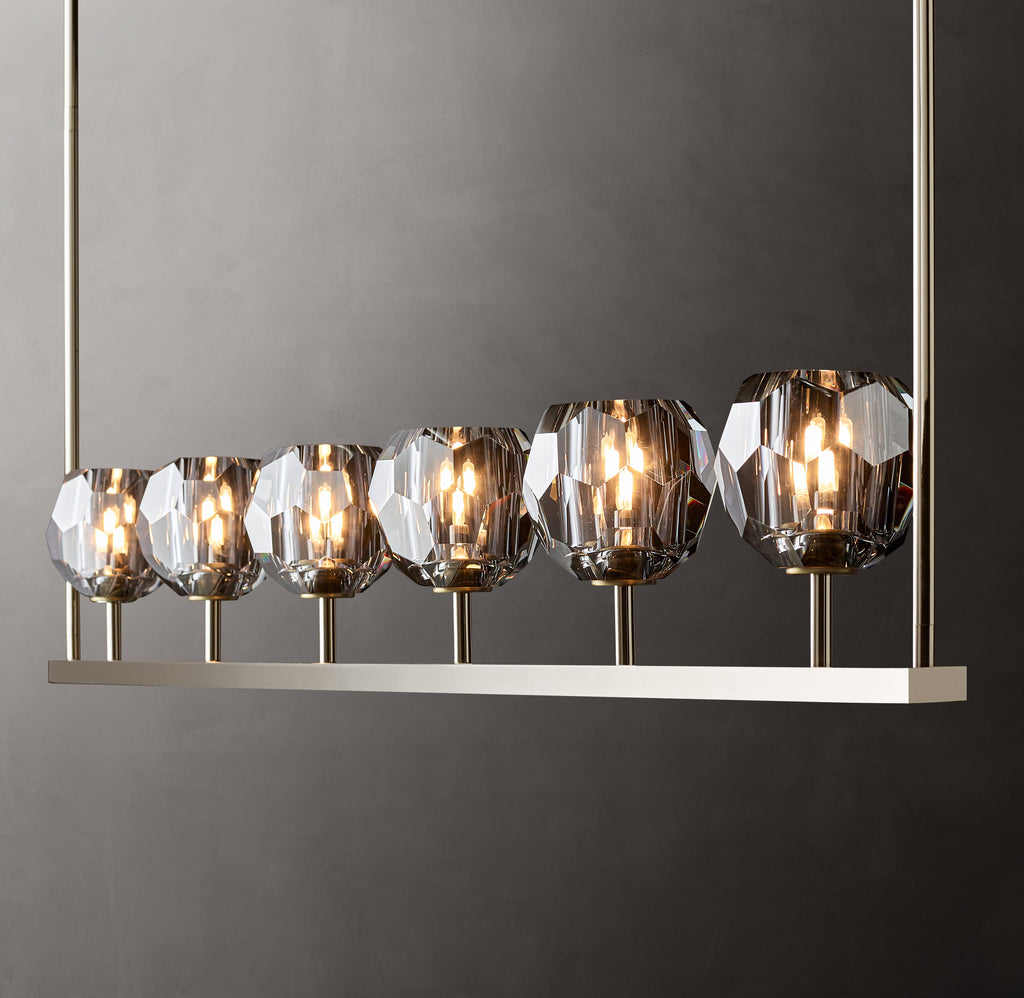 Heritage Boule De Cristal Smoke Glass Linear Chandelier — view 3