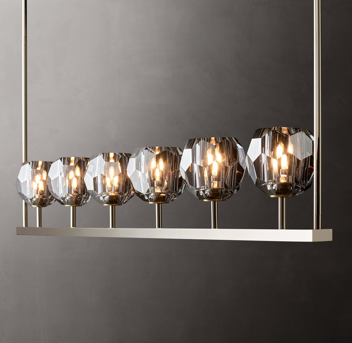 Heritage Boule De Cristal Smoke Glass Linear Chandelier — view 3