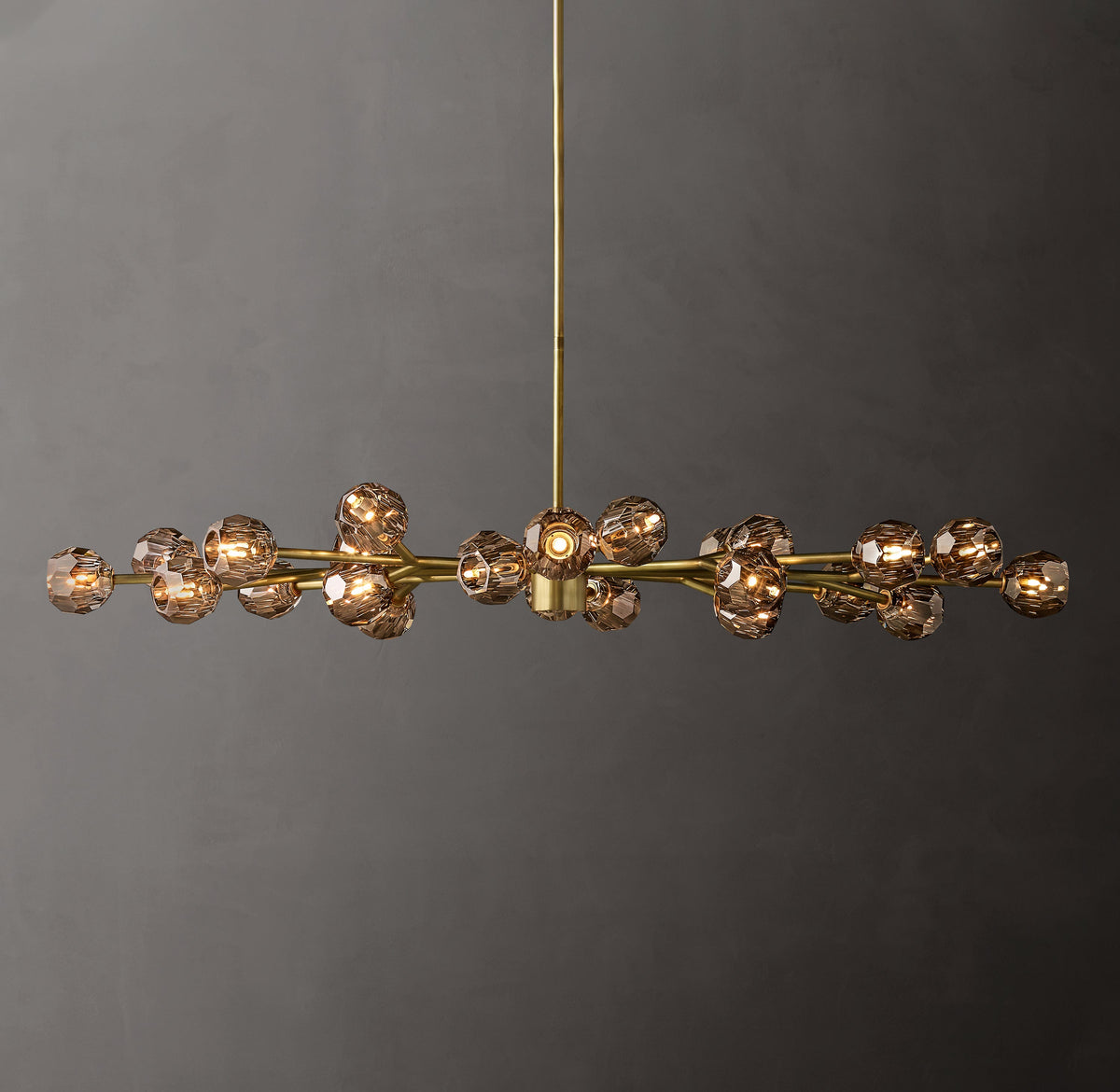Heritage Boule De Cristal Smoke Glass Oval Chandelier — view 1