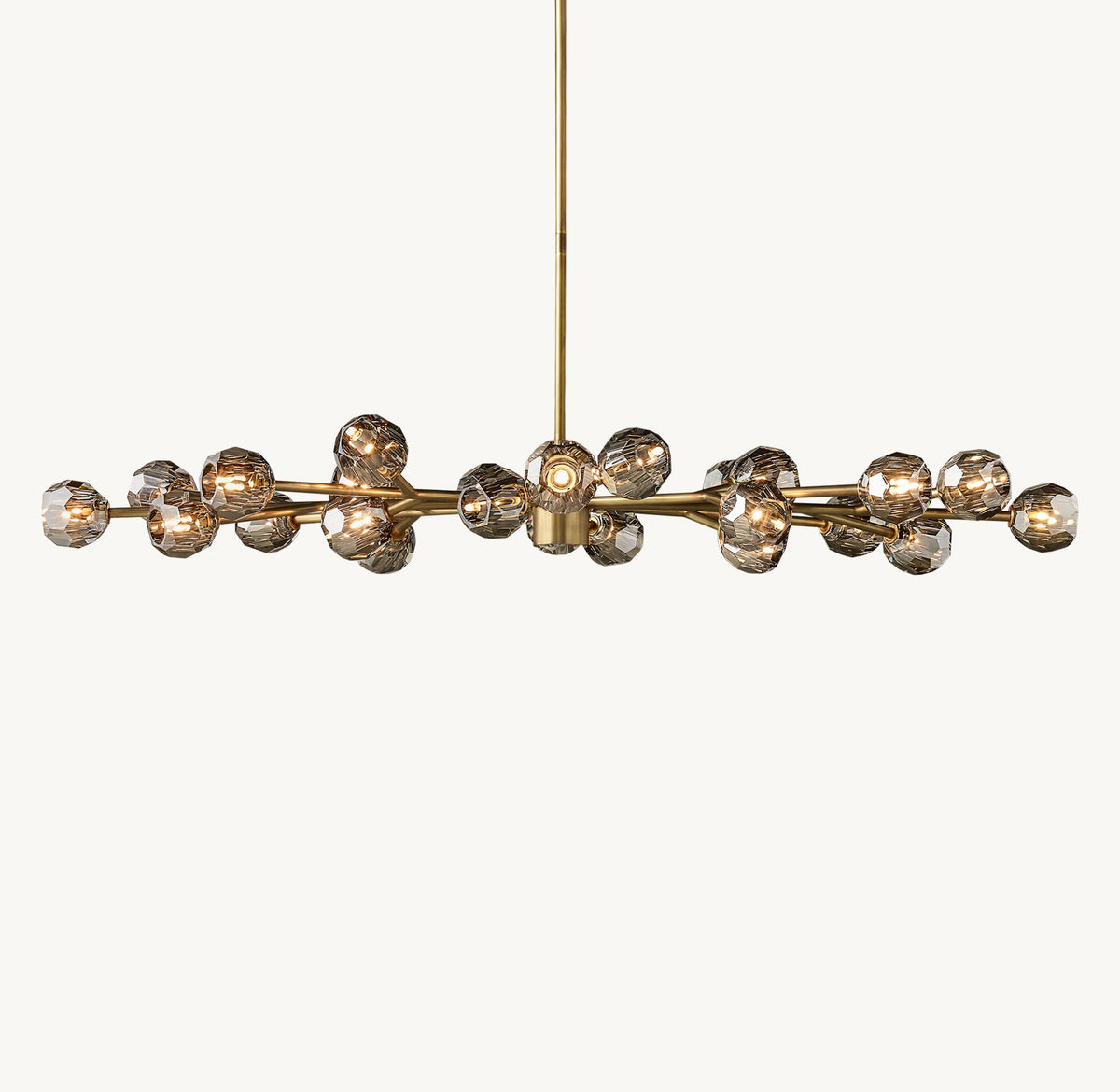Heritage Boule De Cristal Smoke Glass Oval Chandelier — view 2