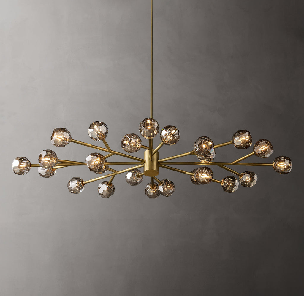 Heritage Boule De Cristal Smoke Glass Oval Chandelier — view 3