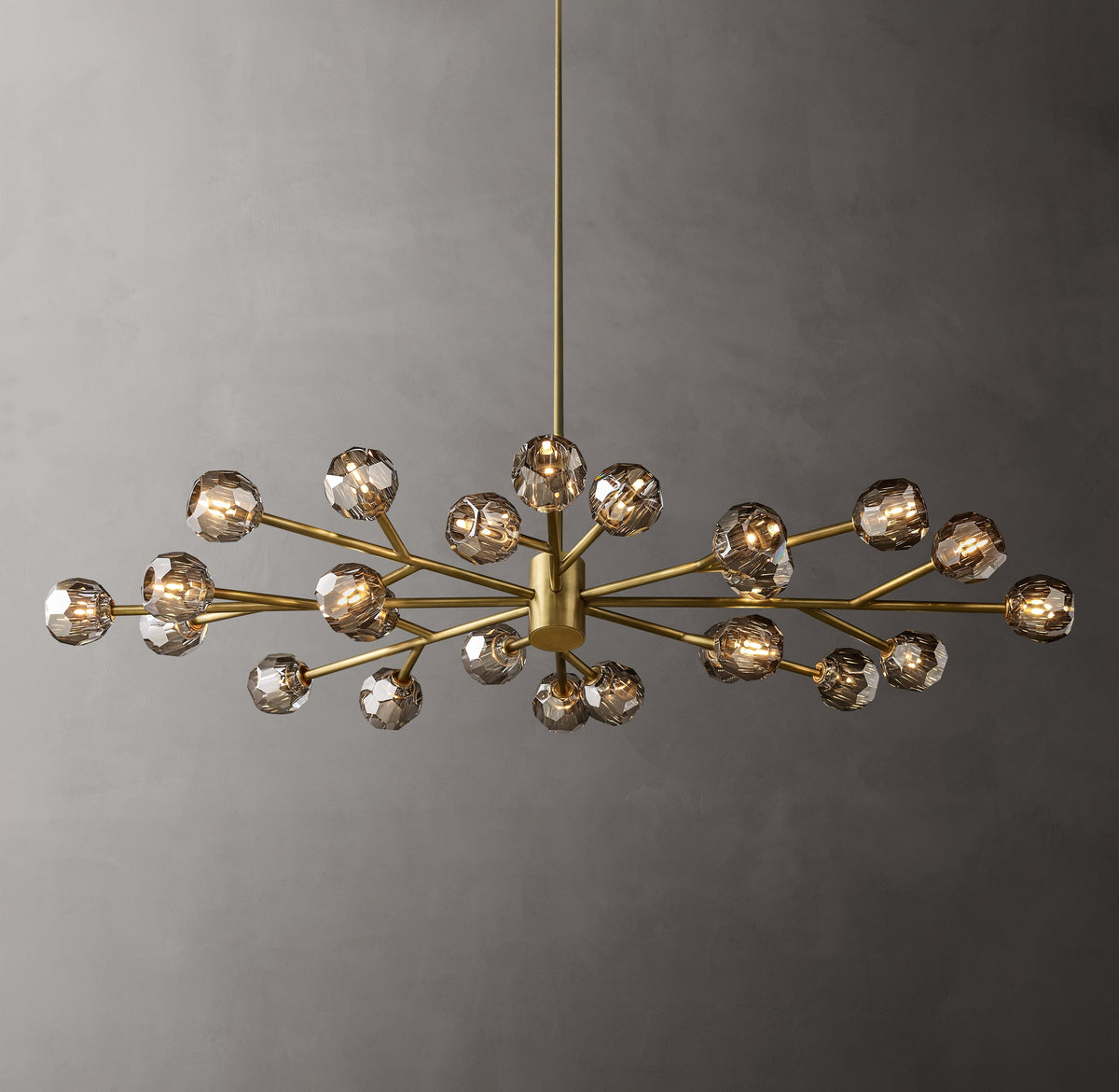 Heritage Boule De Cristal Smoke Glass Oval Chandelier — view 3