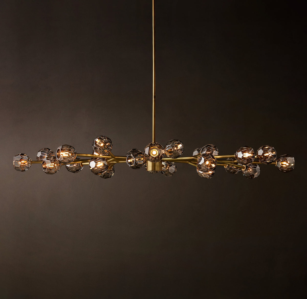 Heritage Boule De Cristal Smoke Glass Oval Chandelier — view 4