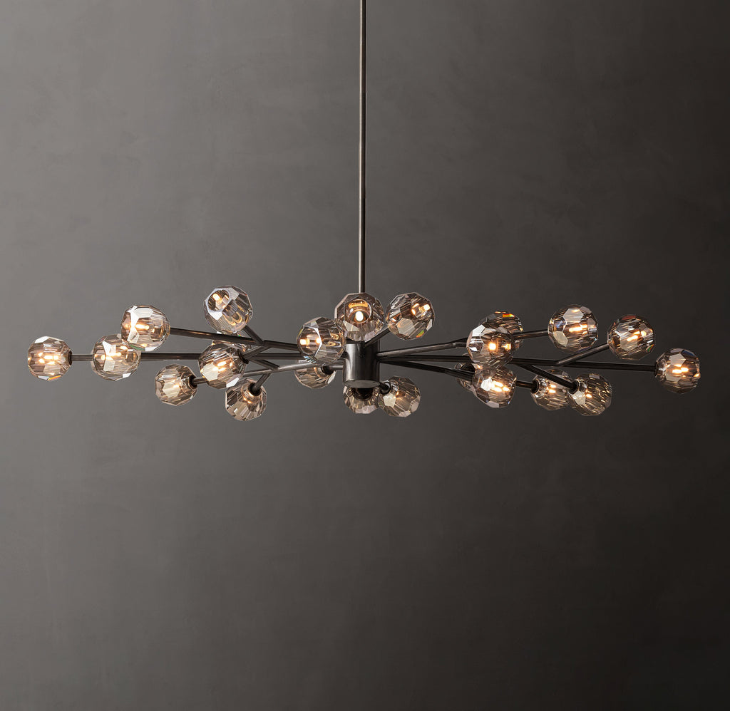 Heritage Boule De Cristal Smoke Glass Oval Chandelier — view 1