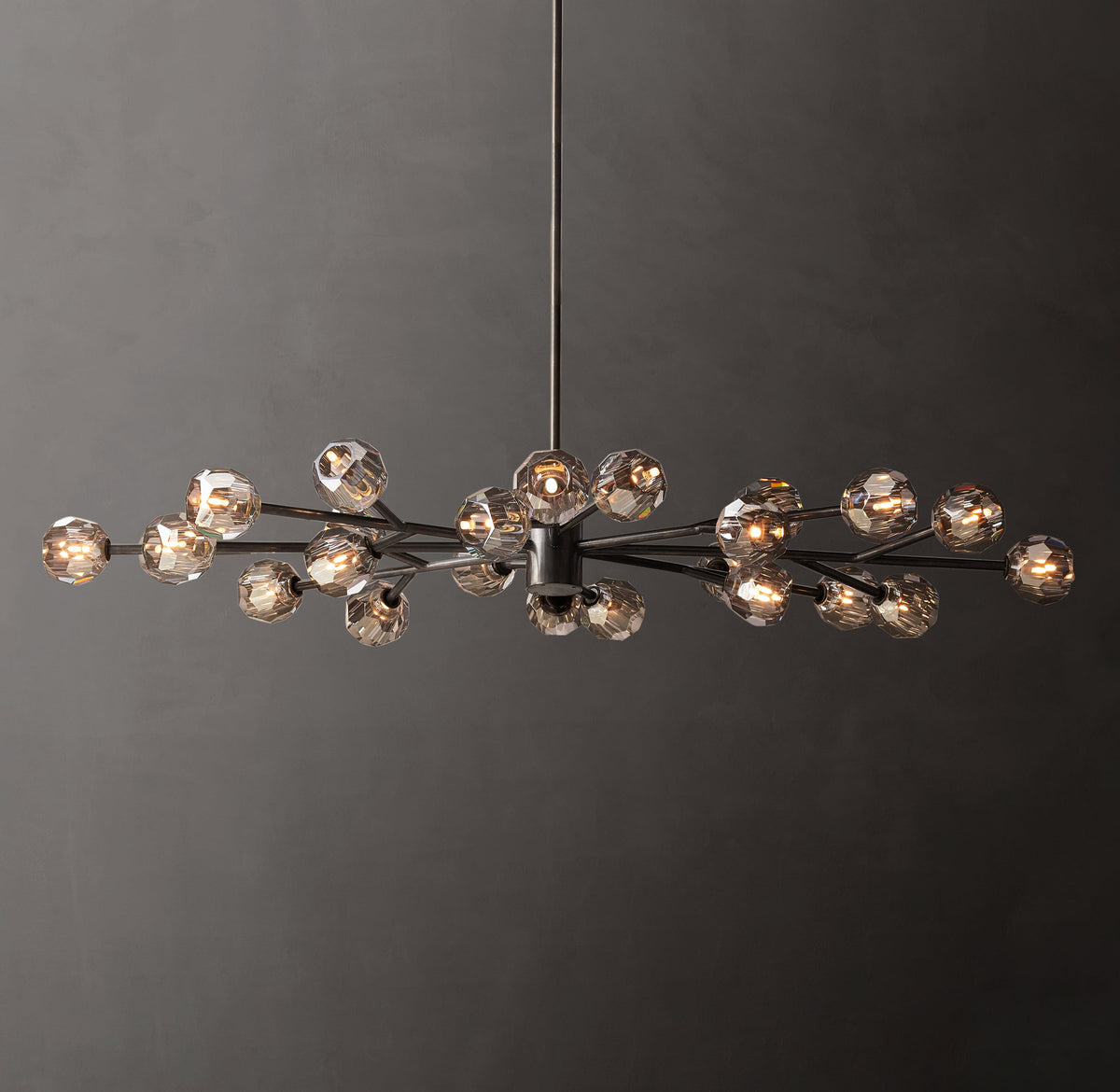 Heritage Boule De Cristal Smoke Glass Oval Chandelier — view 1